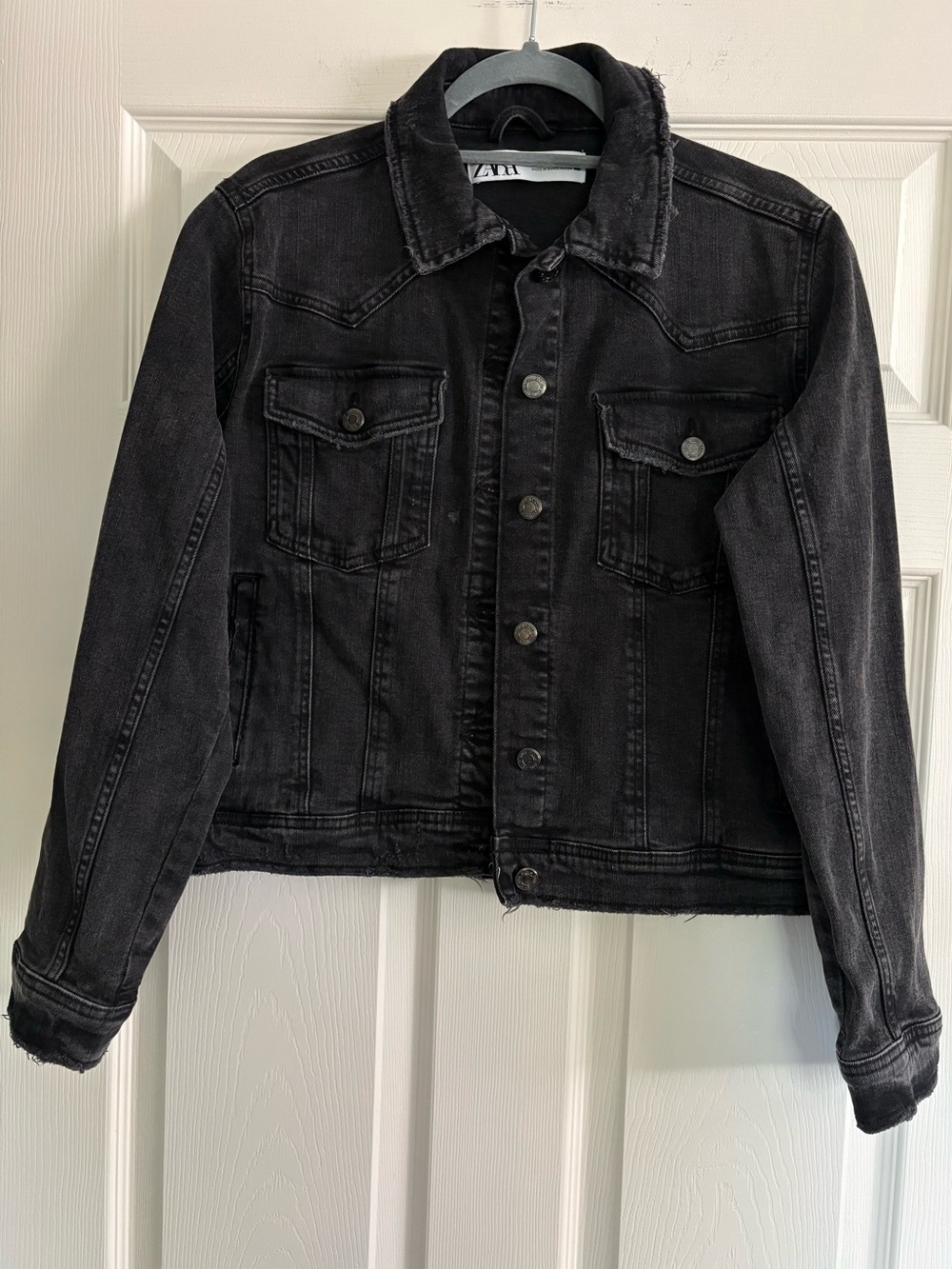 ZARA Washed Black Denim Jacket